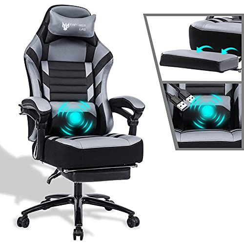 FANTASYLAB Racing Gaming Chair With Footrest Massage Computer Game