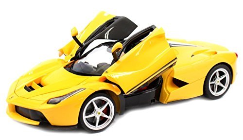 Ferrari La Ferrari RC Car Officially Licensed Replica Model Remote Control Vehicle 1/14 Scale (YELLOW)