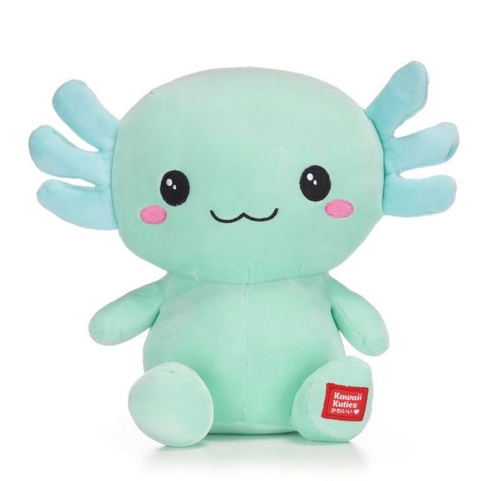 UKToyworld Kawaii Kuties Plush Salamander 10 Inch Axolotl Soft Squashy Pastel Geen Soft Toy