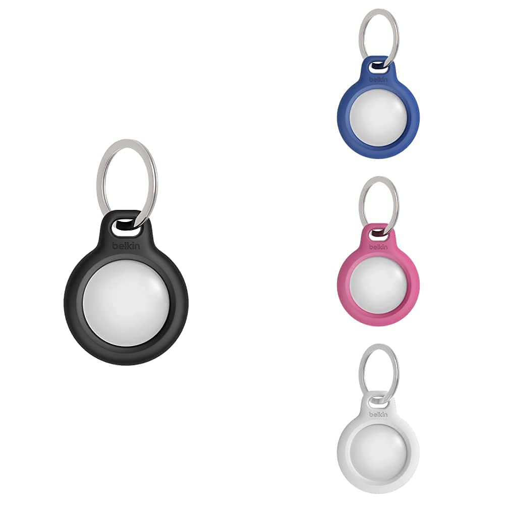 Belkin AirTag Case with Key Ring (Secure Holder Protective Cover for Air Tag with Scratch Resistance Accessory) – 4 Colour Bundle
