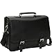 Kenneth Cole Reaction Genuine Leather Dual Compartment Flapover Business Portfolio, Black