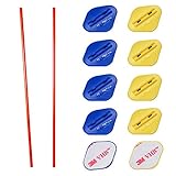 Clip2Keep Starter Kit - 10 Spray Can Straw Holders with 2 Extra Straws - Plastic Clip with Self-Adhesive Pad (5 Blue/5 Yellow) for Corrosion Inhibitor, Silicone Spray, Lock and Bike Chain Lubricant