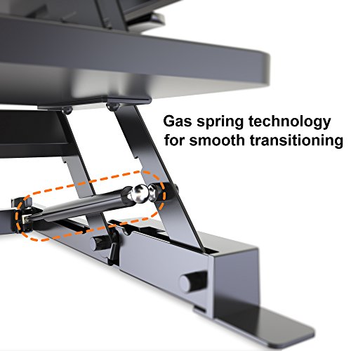 Sit Stand Desk, Adjustable Standing Desk Height Adjust 6.5"-16.5", Fit 2 Monitors, Help Reduce Neck & Back Pain, Increase Productivity & Improve Posture, Premium Desk Stand by HUANUO - Thumbnail 4