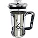 Ultimate Kitchen French Press Coffee Maker, 1 Liter (4 cups), Chrome Finished Stainless Steel, Loose Leaf Tea Brewer. Delicious Coffee Recipe on Box