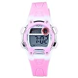 Hiwatch Kids Digital Watches Waterproof Led Sport Watches with Alarm for Boys and Girls, Pink