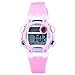 Hiwatch Kids Digital Watches Waterproof Led Sport Watches with Alarm for Boys and Girls, Pink