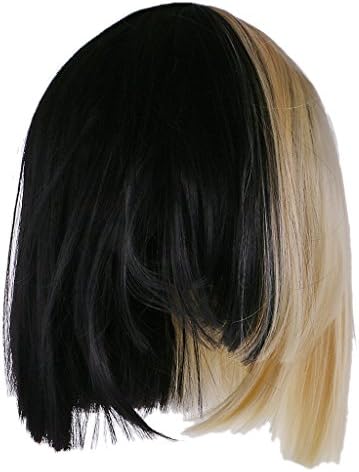 Segolike Half Black Half Blonde Wig 2 Tone Bob Wig Anime Cosplay