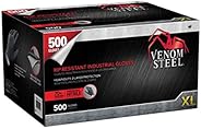 Venom Steel VEN6544 Nitrile Gloves, Rip Resistant Disposable Latex Free Black Gloves, 2 Layer Gloves, 6 mil Th