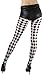 ToBeInStyle Women's Harlequin Designed Opaque Full Footed Pantyhose - BLACK/WHITE