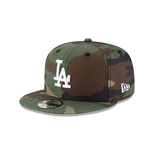 New Era x MLB Men's Los Angeles Dodgers Basic 9Fifty Snapback Hat Camo Green Adjustable