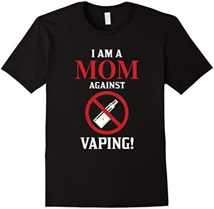 Mens I am a MOM against vaping shirt Medium Black