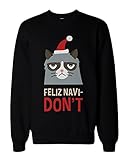 Funny Grumpy Cat Graphic Sweatshirt - Feliz Navi-Don't Funny Holiday Sweater