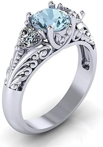 Clearance Sales Womens Girls Faux Crystal Rings AfterSo Fashion Exquisite Pretty Zircon Bride Ring Anniversary Engagement Jewelry Romance Gift for Her Girlfriend (Silver - 9, 6)