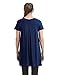 Come Together California CTC WT1057 Womens V Neck Short Sleeve Pleats Tunic Top L Navy