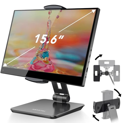 AboveTEK Business Kiosk Aluminum Tablet Stand, 360° Swivel Tablet & Phone Holders for Any 4-14" Display Tablets or Cell Phones, Professional & Sturdy for Store POS Office Showroom (Grey)