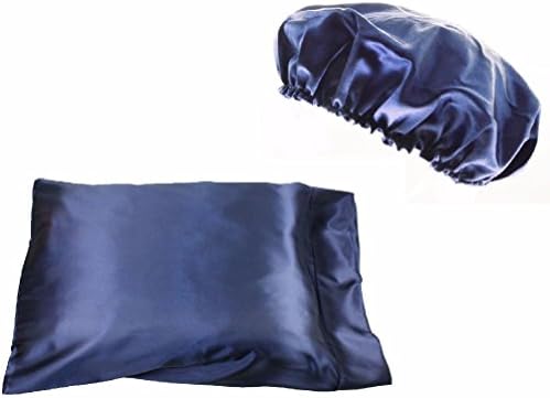 Mygoodie 1pc Queen/Standard Satin Pillow Case with 2pc Matching Bonnet Set Many Colors