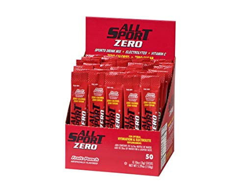 All Sport Powder Hydration Sticks | Zero Calorie | Performance Electrolyte Drink Mix | Sugar Free | 2x Potassium | Fruit Punch |6.9 Fl Oz (Pack of 50)