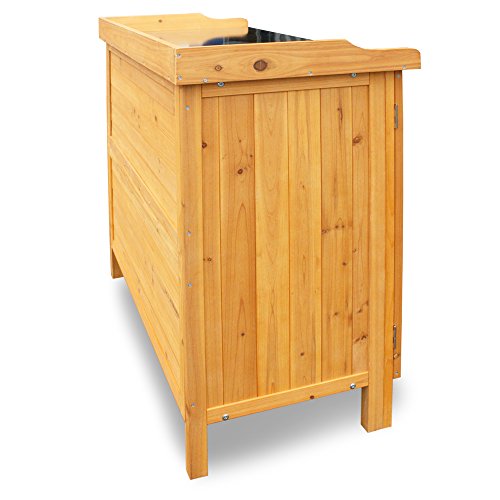 Habau 3106 Gartentisch mit Unterschrank, 98 x 48 x 95 cm, Natur – Bild 3