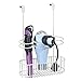 mDesign Steel Over Cabinet Door Hair Care, Hot Styling Tool Organizer Storage Basket for Hair Dryer, Flat Irons, Curling Wands, Straighteners, Space Saving, 3 Sections, Concerto Collection - White