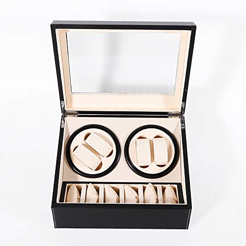 image for TBVECHI Automatic Watch Winder 4+6 Automatic Rotation Leather Wood Wat