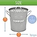 Spigo Indoor Kitchen Compost BIN, Great for Food Scraps, Includes Charcoal Filter for Odor Absorbing, Removable Clean Plastic Bucket, Handles, Durable Stainless Retro Design, 1 Gallon, Grey