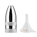 Posh Premium Silver Metal Snuff Bullet (Anodized Aluminum) w HumanFriendly Micro Funnel - Twist Nasal Sniffer