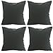Deconovo Faux Linen Pillow Covers Decorative Pillow Case Cushion Cover for Sofa 18 x 18 Inch Dark Grey Set Of 4 No Pillow Insert