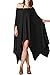 Batwing Dress Womens Flared Solid Knit Poncho Tunic Top Black OS
