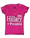Shop4Ever Hillary For President 2016 Women's V-Neck T-shirt Political Shirts SLIM FIT