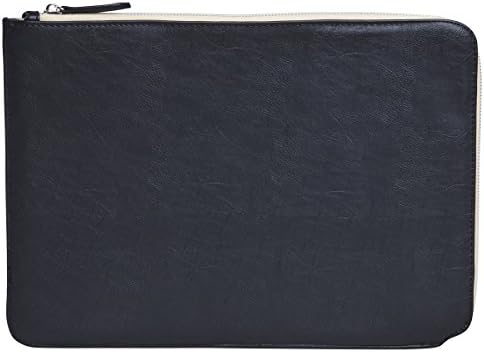MacBook Faux Leather Sleeve Carrying Bag With Zipper Closure UltraBook iPad Pro 12.9 + More 13 by SettonBrothers, Black