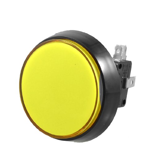 uxcell 52mm Yellow Illuminated Momentary Push Button SPDT Micro Switch