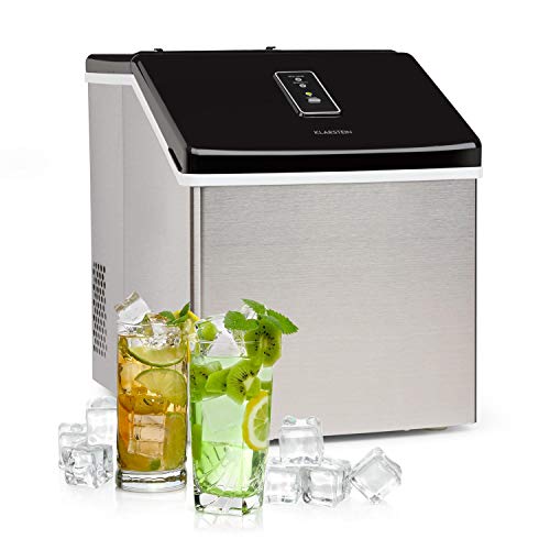 Klarstein Clearcube Machine À Glaçons - Produit De La Glace, Capacité De Production : 13Kg/24H, Réfrigérant: R600A, Panneau De Commande Avec Écran Tactile, Boîtier Robuste En Inox, Noir