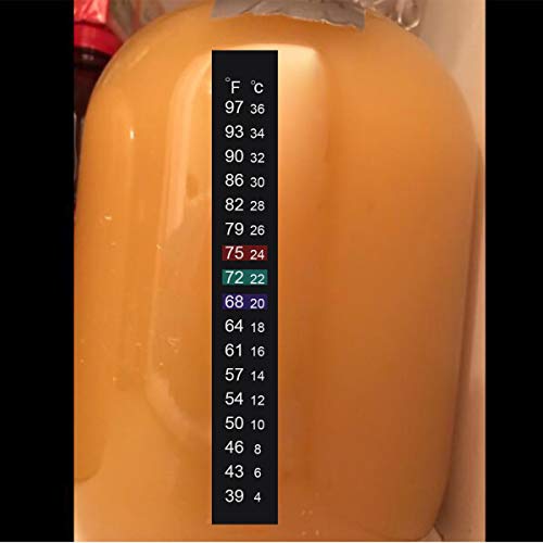 Jansamn Brewing Thermometer Strip Adhesive Strip Thermometer Aquarium Thermometer Sticker Thermometer Sticker for Fish Tank/Kombucha 39℉ to 97℉ & 4℃ to 36℃