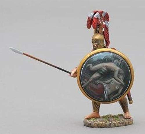 Thomas Gunn MiniaturesSPA012C Greek Spartan Hoplite Thrusting with Dory Hero & Leander Shield 1:30 Scale Pewter