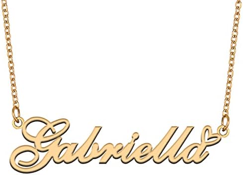 Aoloshow Gold Name Necklace Heart Charm 