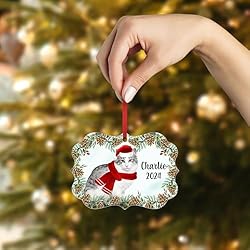 White Grey Norwegian Forest Cat Christmas Ornament