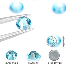 Novani Hotfix Rhinestones, Aquamarine Flatback