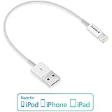 [Apple MFi certified] Inateck Lightning Cable, iPhone Connection Cable to USB, Apple Lightning Charging Cable for iPhone, iPad & iPod 15 cm, White