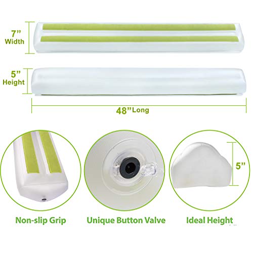 Venhoo Inflatable Kids Bed Rails Bumpers | Safety Bed Guard for Toddler Baby | Waterproof Leak-Proof with Non-Slip Grip, Foot Pump, Great for Home Hotel Travel for All Sizes Beds-2 Pack