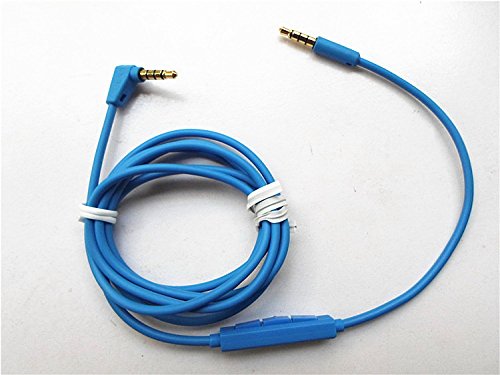 YHC Mic Remote Volume Control Cable Cord Wire for Logitech Ultimate Ears UE6000 Headphone Headset Earphone Color Blue