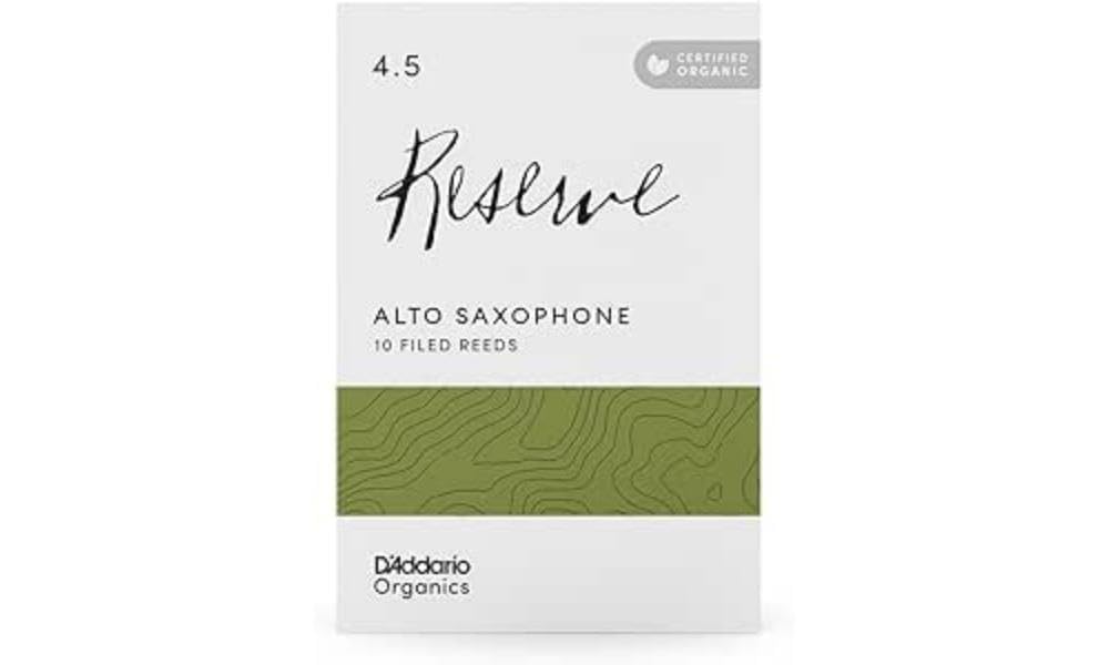 D'Addario Organic Reserve Alto Saxophone Reeds - Sax Reeds - Individually Sealed - 4.5 Strength, 10 Pack