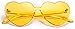 One Piece Heart Shaped Rimless Sunglasses Transparent Candy Color Eyewear(6 Color)