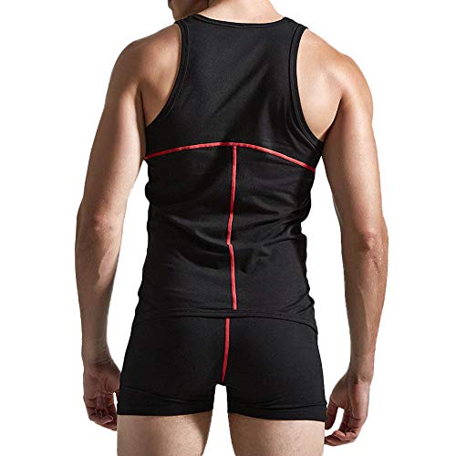 Alalaso Men Sleeveless One-Piece Bodysuit Jumpsuit Boxers Leotard Sports Singlet Lounging Underwear