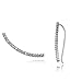 Sterling Silver Cubic Zirconia Curved Crawler Climber Hook Earrings