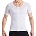 HANERDUN Mens Slimming Body Shaper with Zipper Compression Shirt Slim Shapewear White