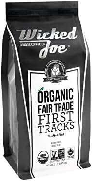 Wicked Joe Organic Coffee Fair Trade Organic Whole Bean, First Tracks Breakfast Blend, 2 Pound