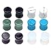 JOVIVI 6Pairs Organic Semi-Precious Stone Amethyst Aventurine Turquoise Double Flared Saddle Ear Plugs Stretcher Expander Gauges(8mm(0g))