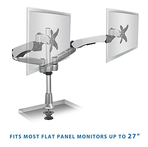 Mount-it! Height Adjustable Full Motion Two Monitor Computer Desk Mount Spring Arm Quick Release with Grommet Base (MI-45111)