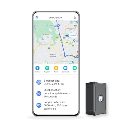 GPS Tracker Tracker for Car Motorcycle and Dogs, 90 Days Standby 6000mAh, Anti-Theft Alarm, Global Real Time Tracking – Free SIM Card, App Included, Hidden GPS Tracker