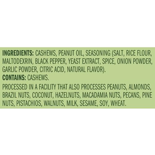 EMERALD NUTS SALT AND PEPPER SEASONED CASHEWS 12 CT (1-PACK) | 1.25 OZ INDIVIDUAL SNACK TUBES | PLANT-BASED PROTEIN, KOSHER CERTIFIED, NON-GMO | CONTAINS NO ARTIFICIAL PRESERVATIVES, FLAVORS OR SYNTHETIC COLORS